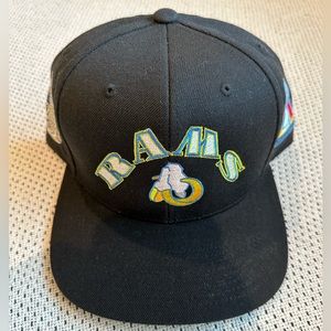 KILL THE HYPE LA RAMS SUPER BOWL HAT WITH UPSIDE DOWN LOGOS LIMITED KTHLA